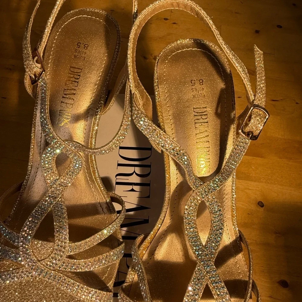 Glitter Strappy Heeled Sandals Women’s Size 8.5